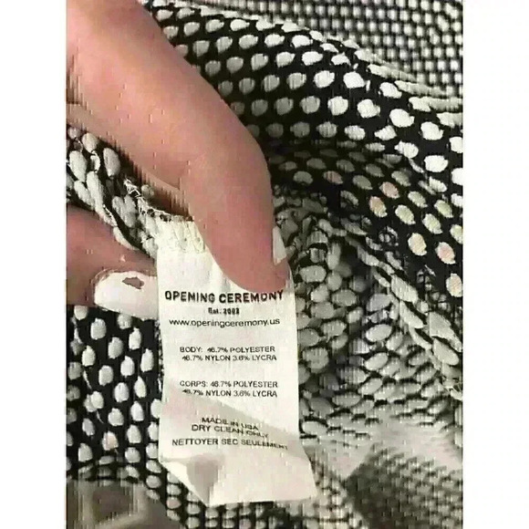 Opening Cermony Womens Size S White/Black Short Sleeve Dress Knee Length - Picture 4 of 5